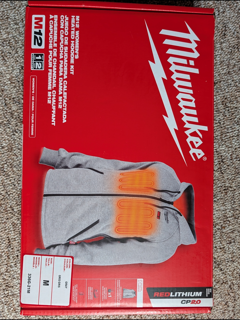 Woman's Milwaukee Heated Hoodie Jacket — Gray